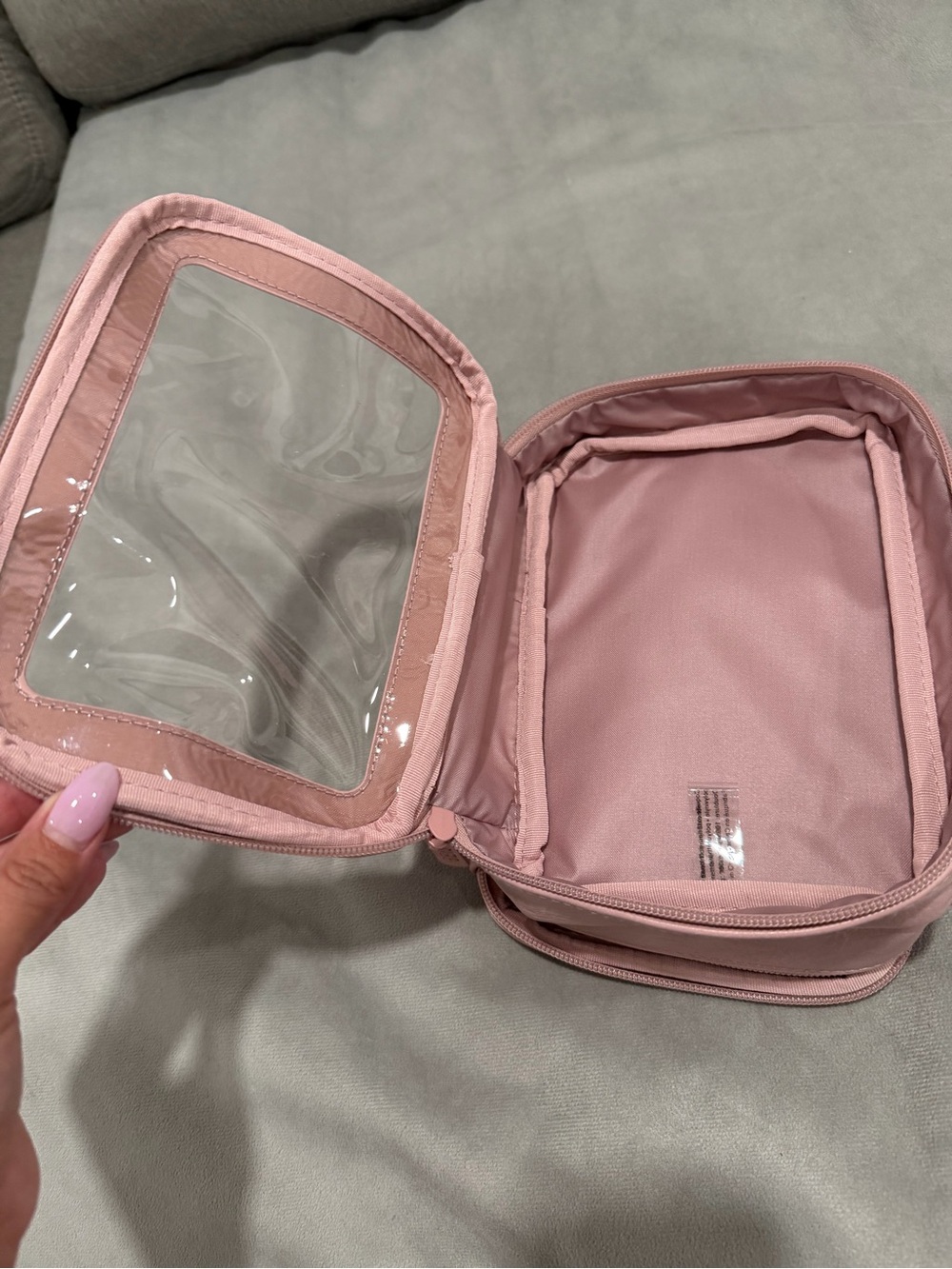 BEIS On The Go Essentials Pink Clear-Front Travel Cosmetic Case - Picture 4 of 4